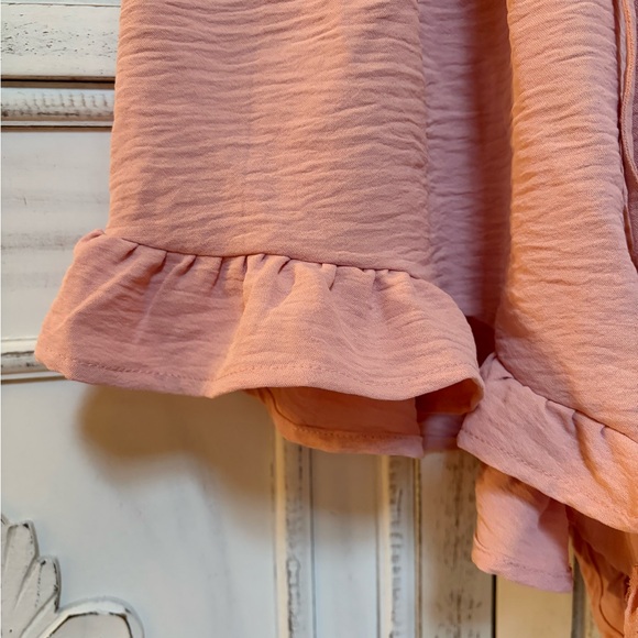 Pink Ruffle Hem Shorts - Picture 3 of 6